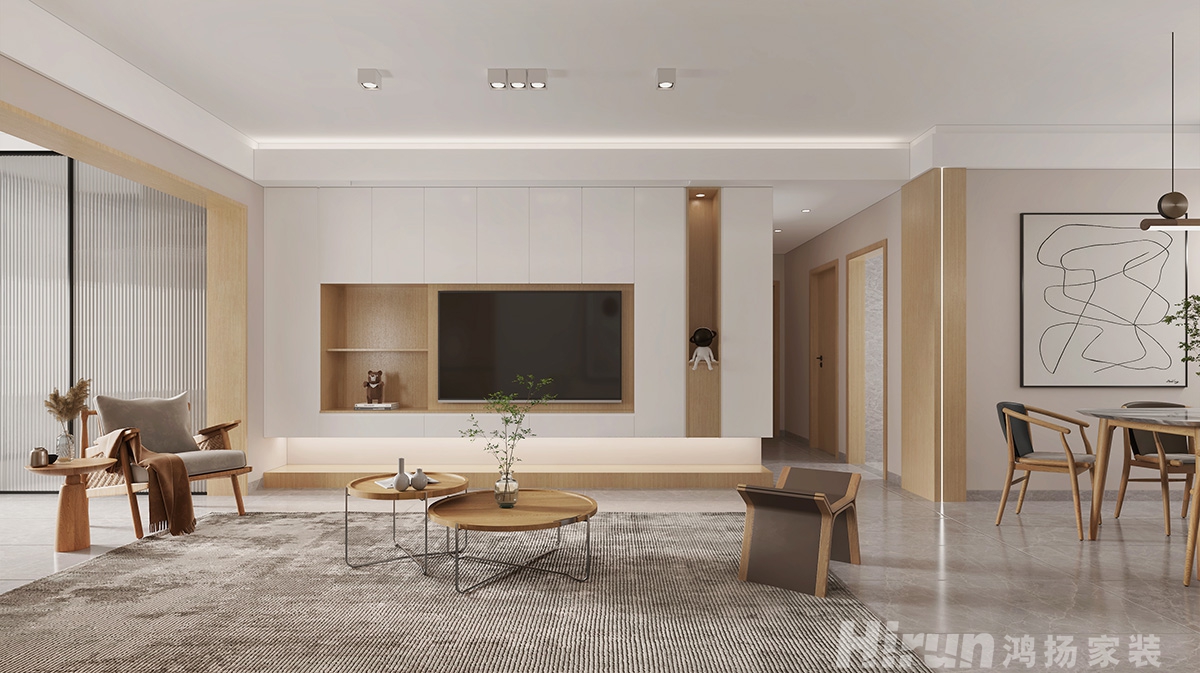 中梁云麓傳奇142㎡北歐之光四居室 裝修案例效果圖-2