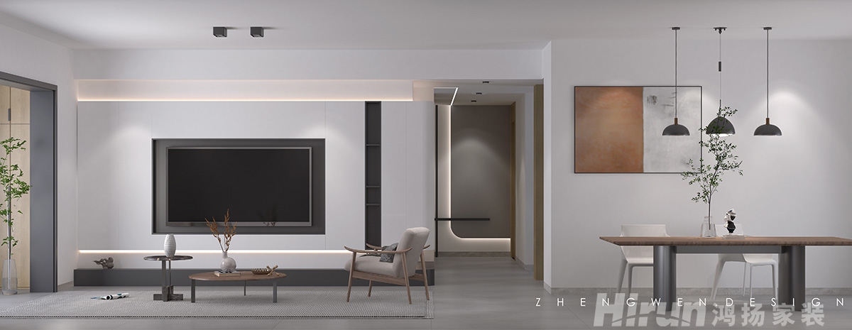 福祥家園152㎡雅致現代四居室 裝修案例效果圖-1