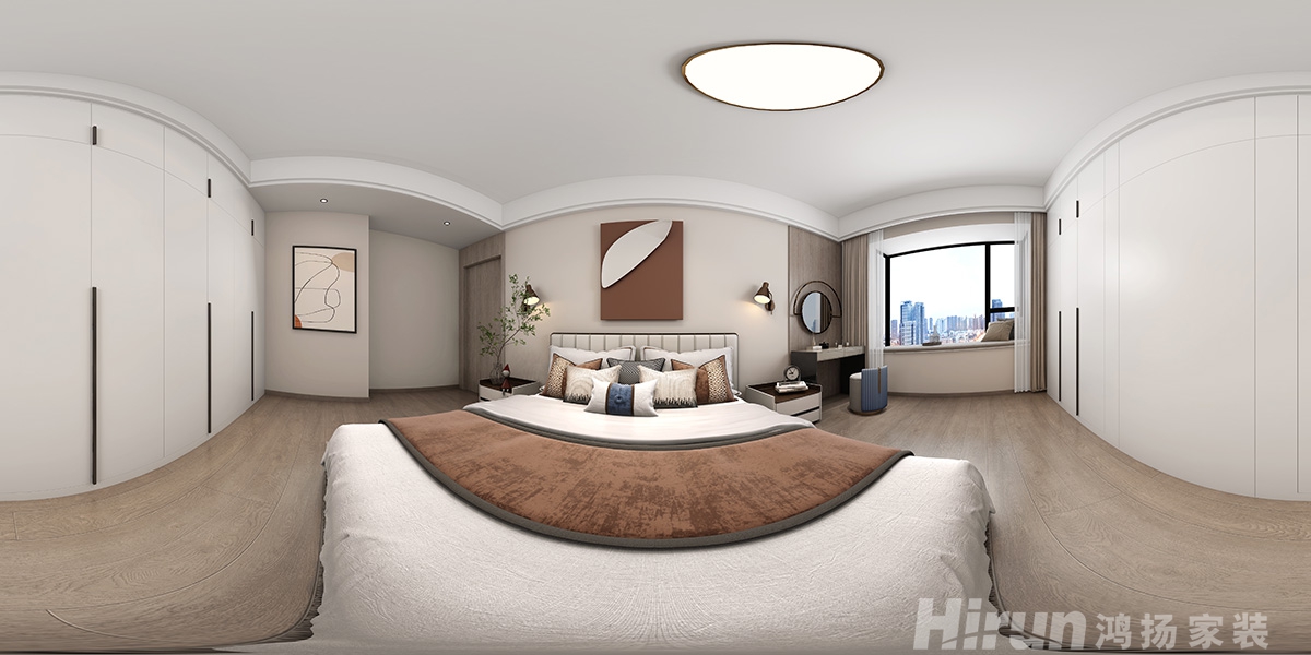 城市風景167㎡雅致現代四居室 裝修案例效果圖-4