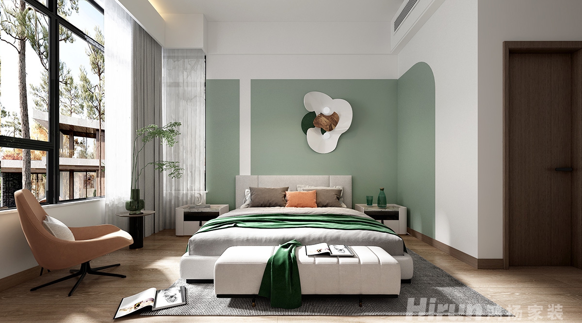 晉合湘水灣247㎡雅致現代四居室 裝修案例效果圖-7