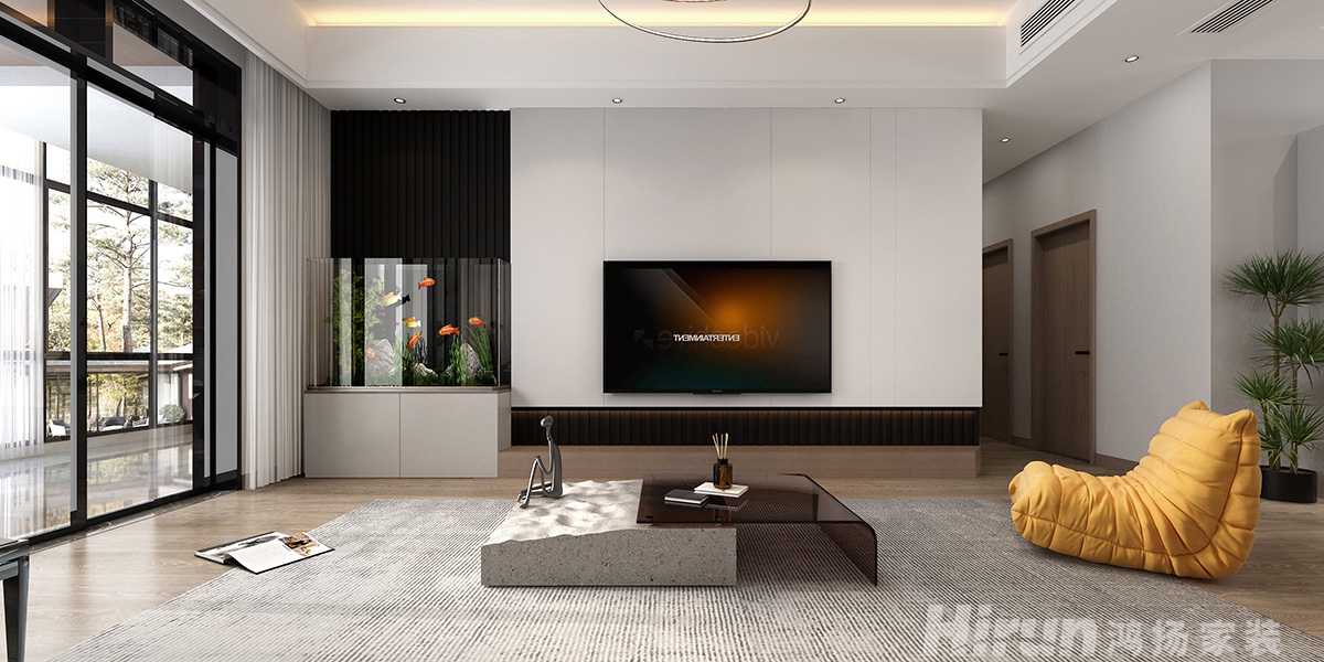 晉合湘水灣247㎡雅致現代四居室 裝修案例效果圖-2