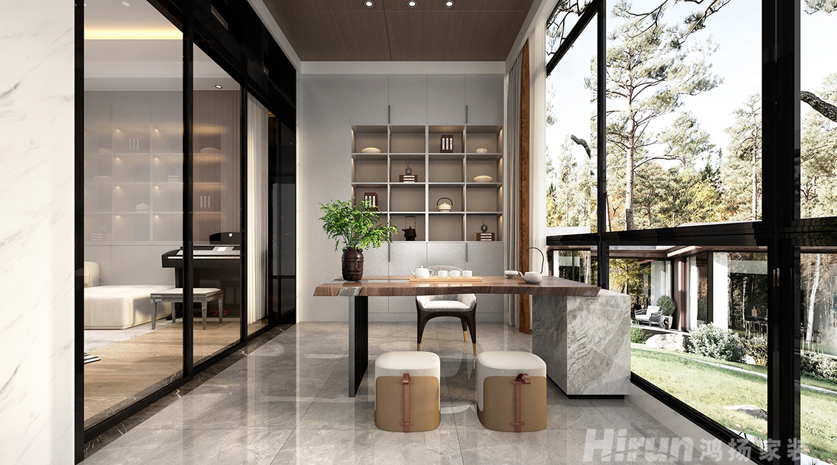 晉合湘水灣247㎡雅致現代四居室 裝修案例效果圖-6