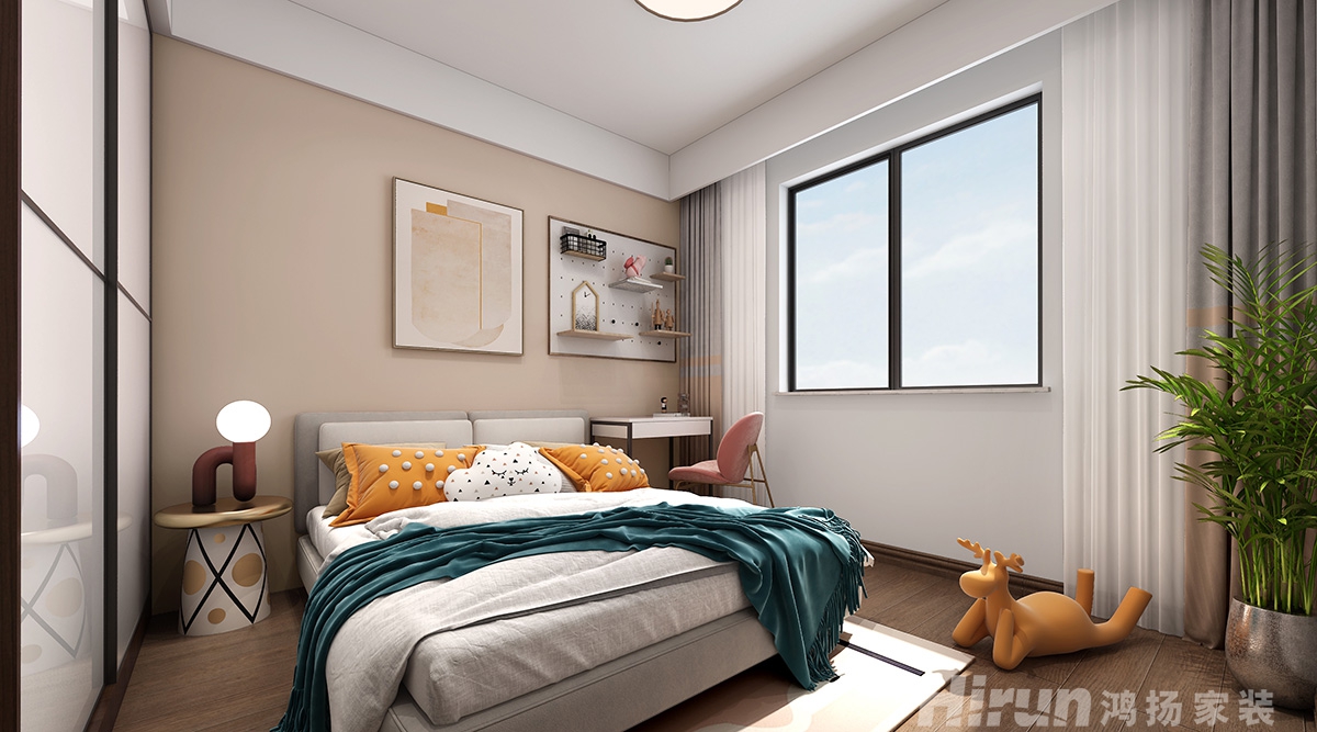 中建玥熙臺(tái)140㎡雅致現(xiàn)代四居室 裝修案例效果圖-2