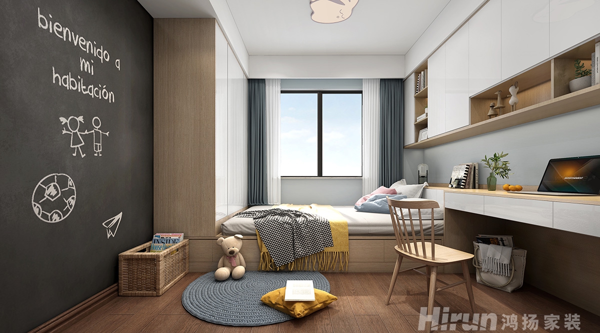 中建玥熙臺(tái)140㎡雅致現(xiàn)代四居室 裝修案例效果圖-4