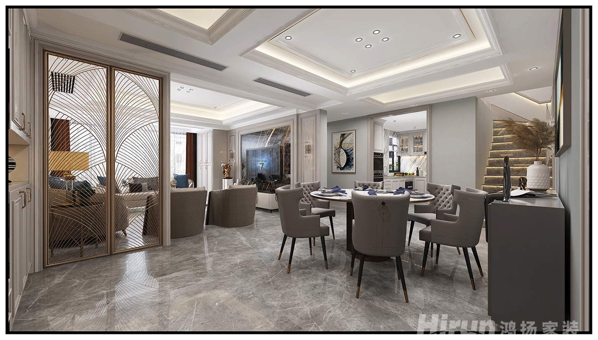 壹品熙園180㎡新裝飾主義復(fù)式 裝修案例效果圖-3