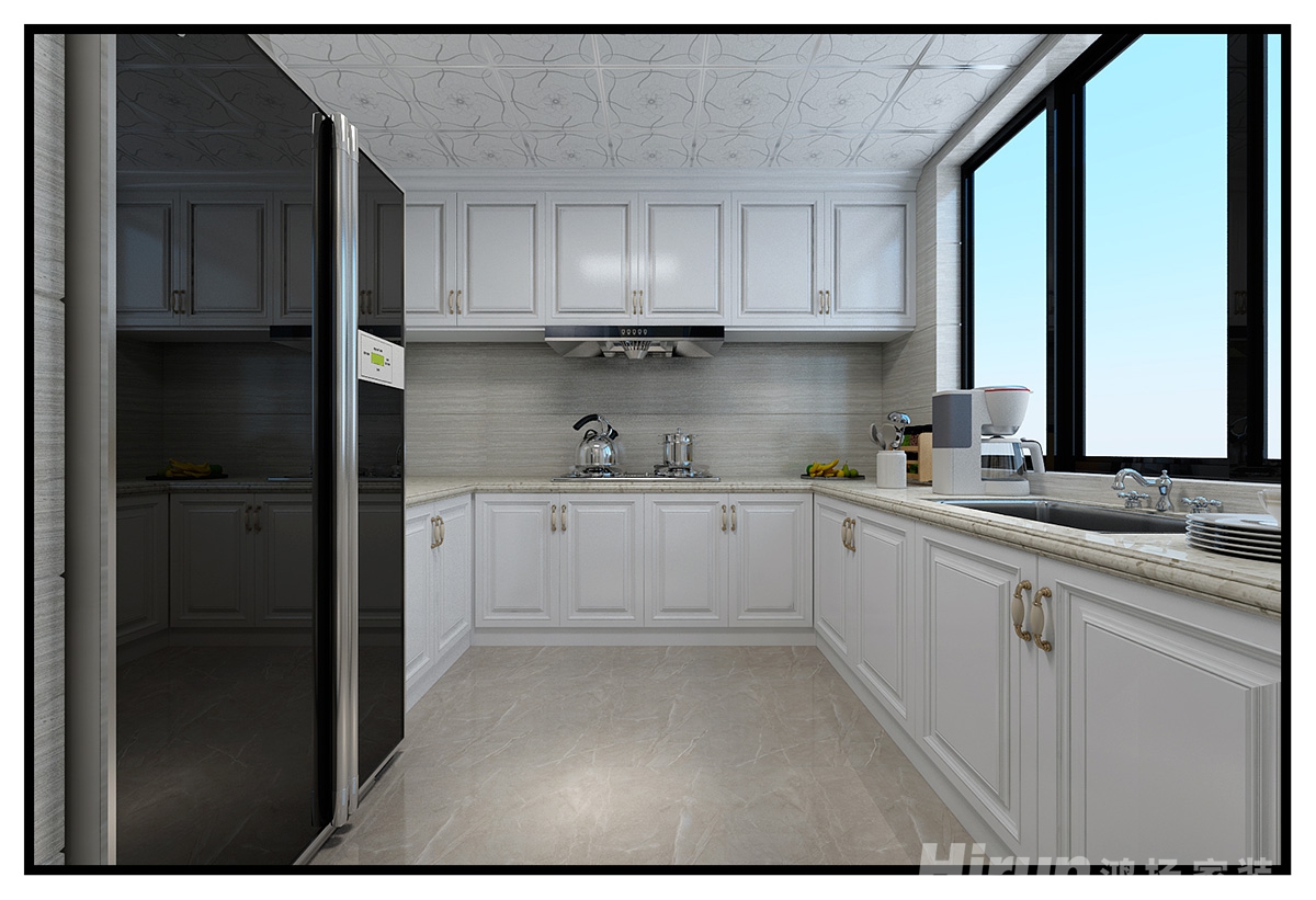 麗景濱江160㎡輕歐簡美四居室 裝修案例效果圖-8