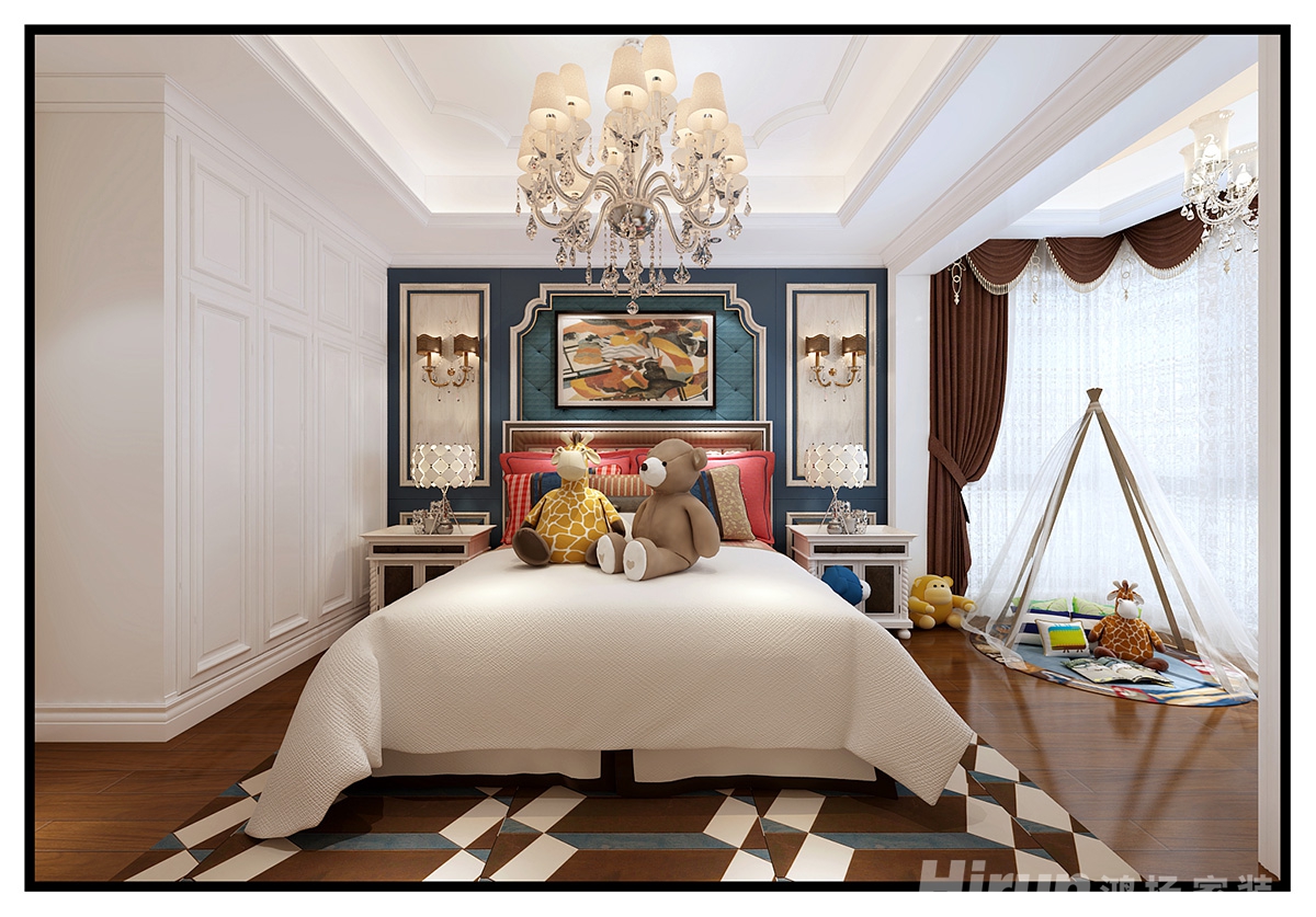 麗景濱江160㎡輕歐簡美四居室 裝修案例效果圖-11