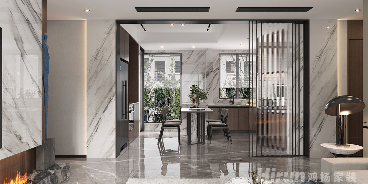 中泰財富湘江160㎡雅致現代四居室 裝修案例效果圖-3