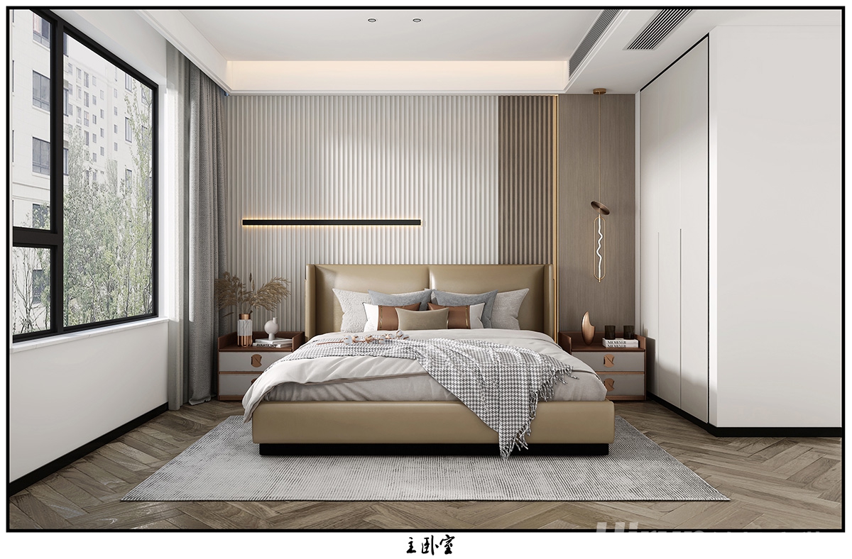 中泰財富湘江160㎡雅致現代四居室 裝修案例效果圖-9