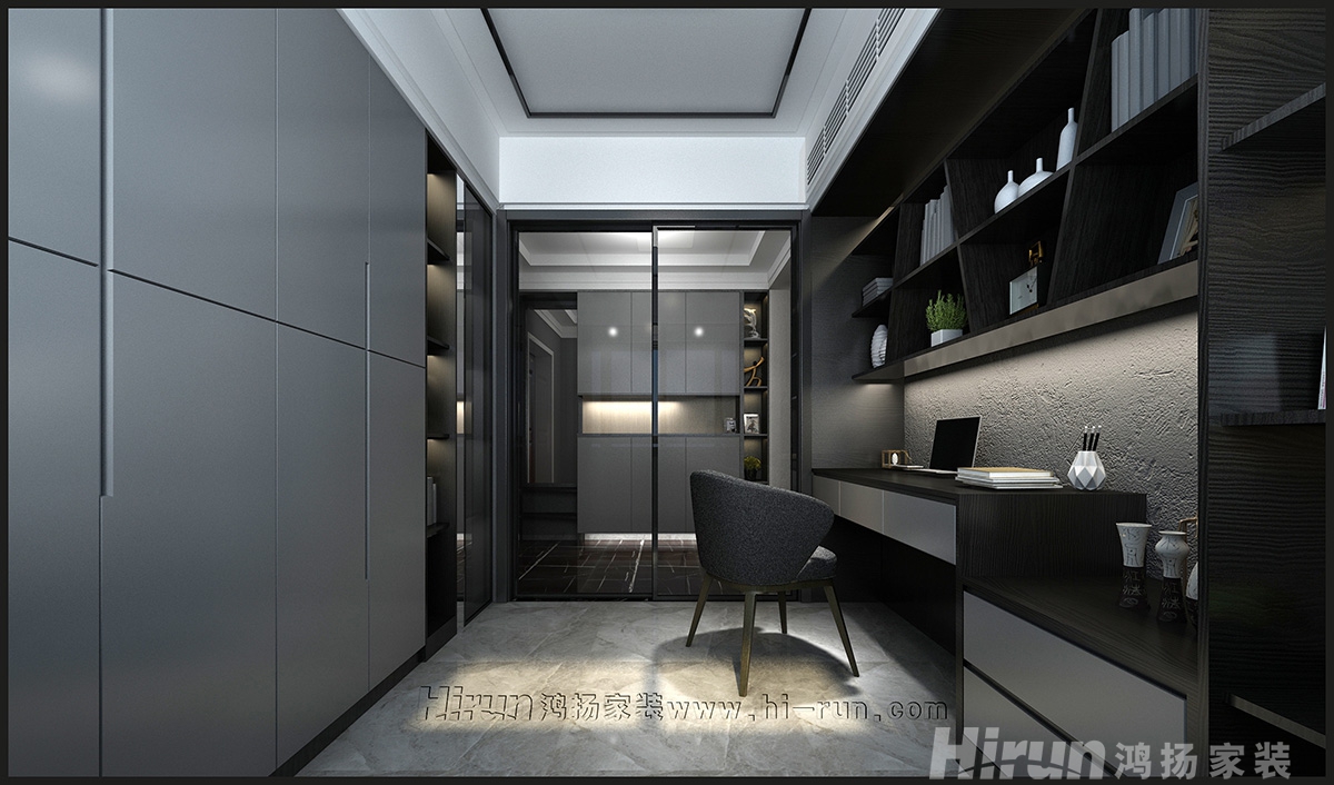 中建江灣壹號140㎡雅致現代四居室 裝修案例效果圖-5