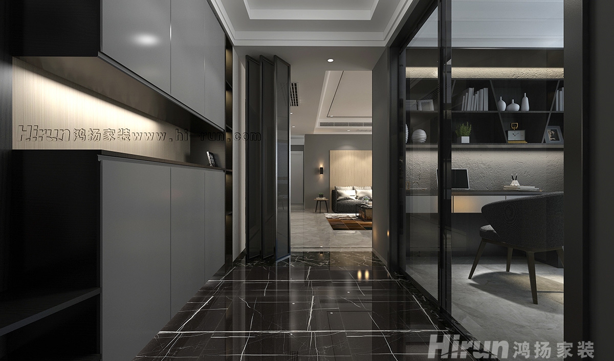 中建江灣壹號140㎡雅致現代四居室 裝修案例效果圖-1