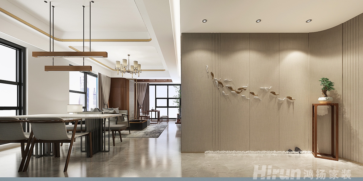 中泰財富湘江160㎡復合寫意四居室 裝修案例效果圖-4