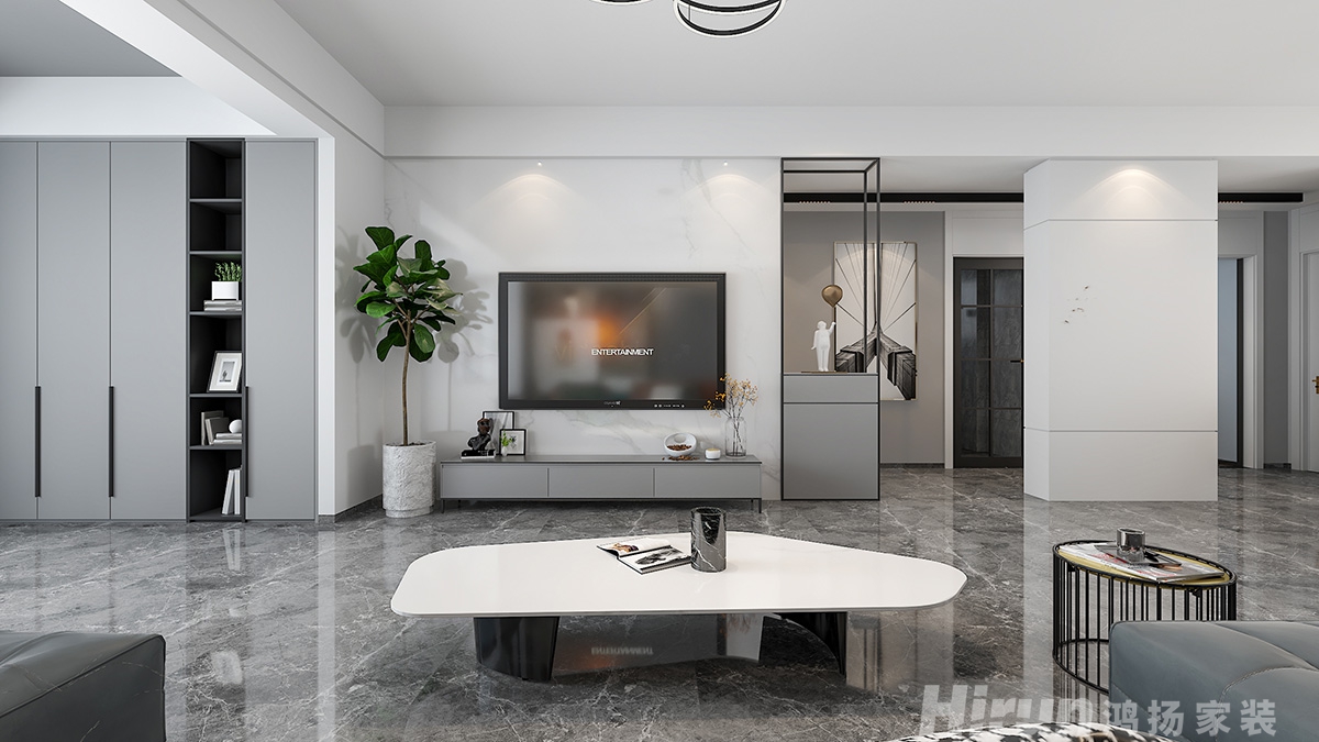 奧園湖畔150㎡雅致現代四居室 裝修案例效果圖-4