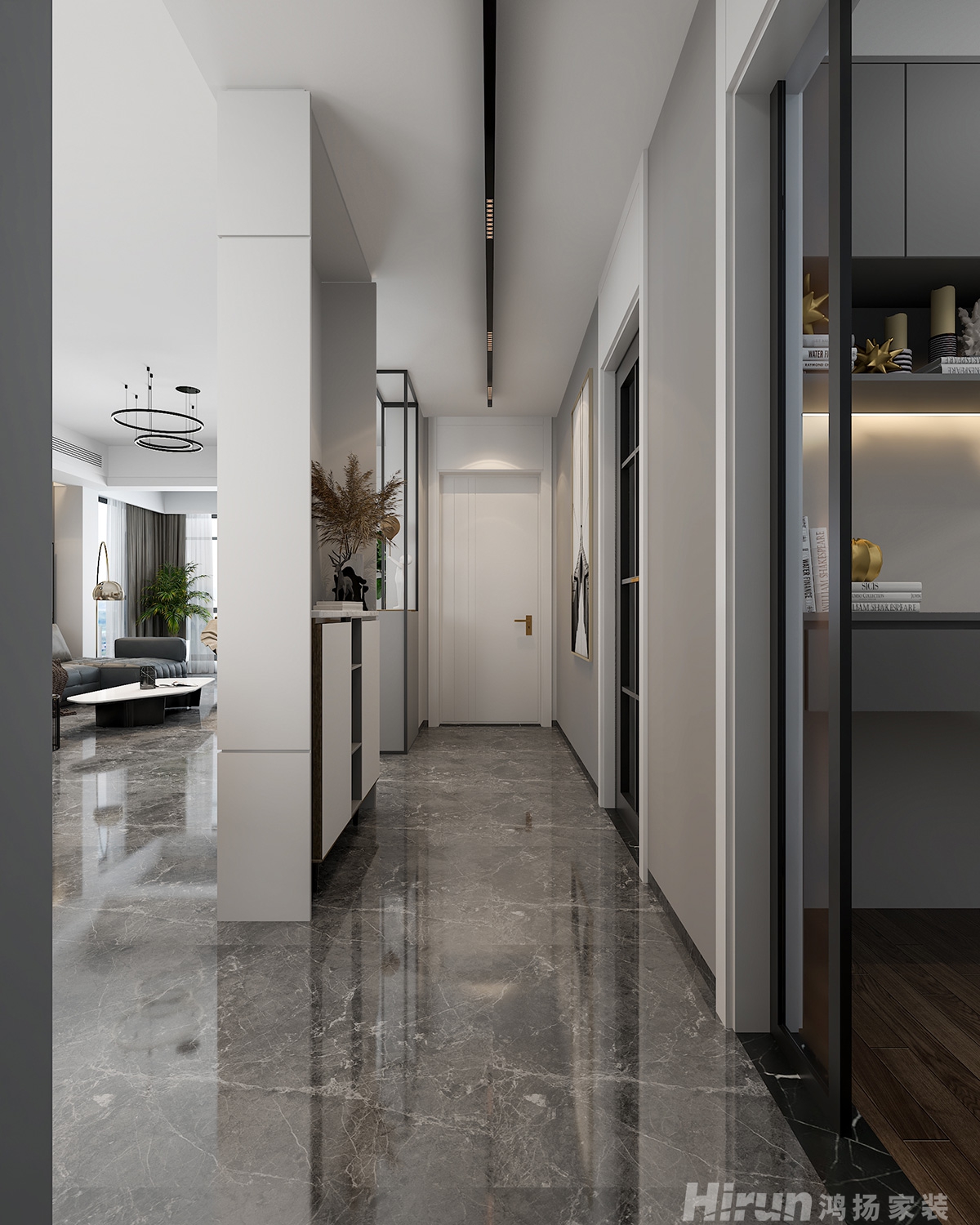 奧園湖畔150㎡雅致現代四居室 裝修案例效果圖-8