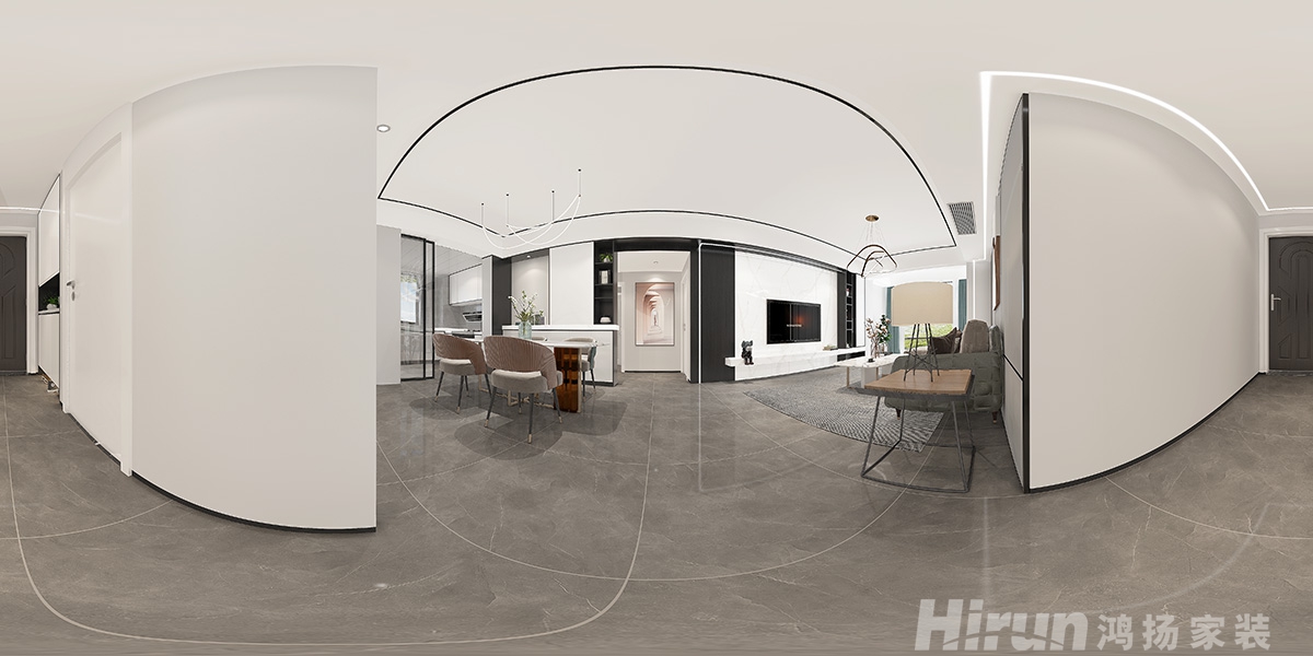 株洲碧桂園130㎡雅致現代三居室 裝修案例效果圖-1