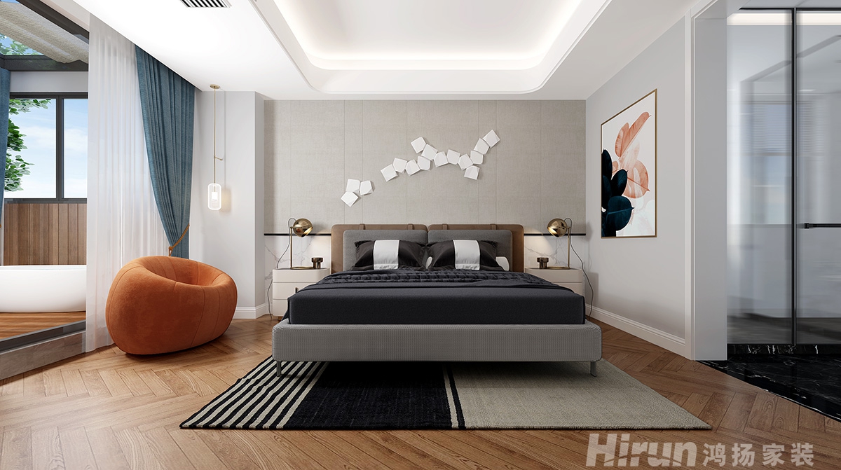 東陽文化廣場220㎡新裝飾主義復式 裝修案例效果圖-8