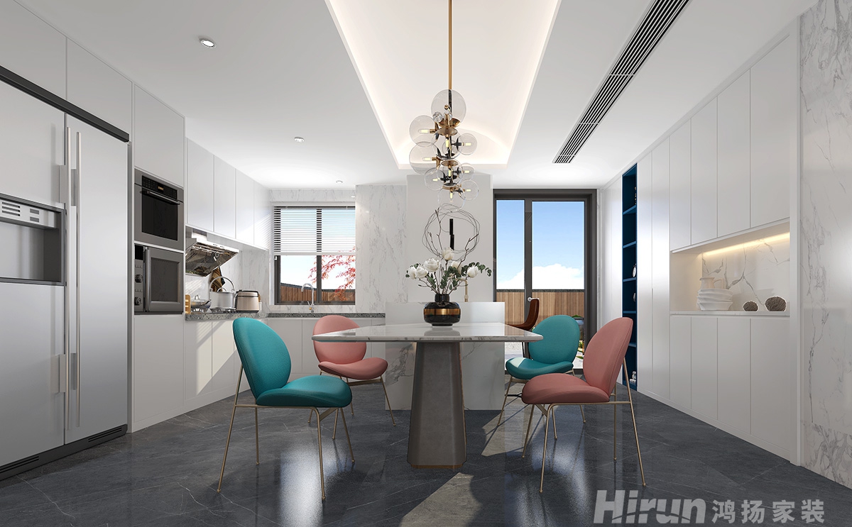 東陽文化廣場220㎡新裝飾主義復式 裝修案例效果圖-5