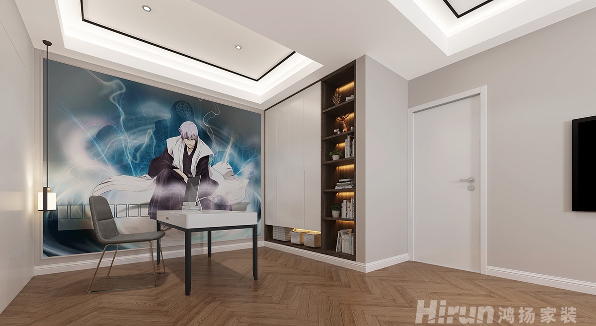 東陽文化廣場220㎡新裝飾主義復式 裝修案例效果圖-9