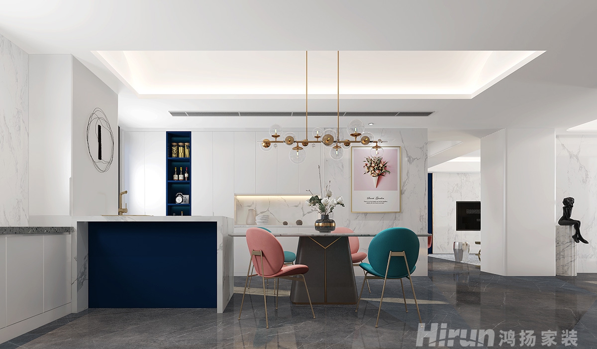 東陽文化廣場220㎡新裝飾主義復式 裝修案例效果圖-2