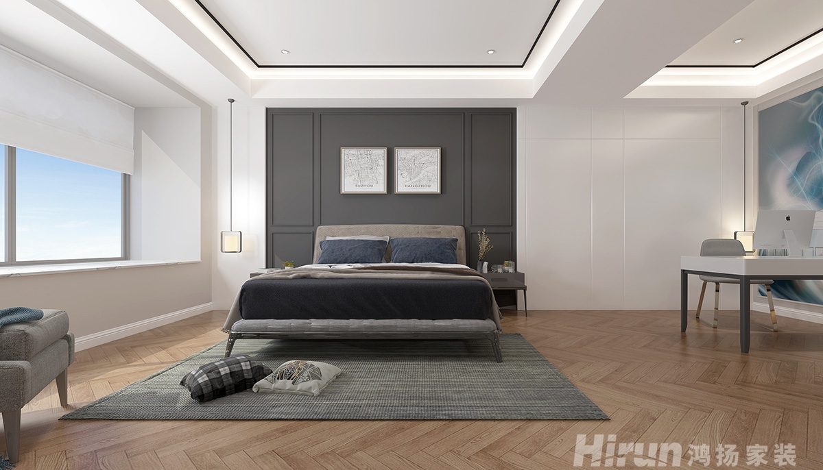 東陽文化廣場220㎡新裝飾主義復式 裝修案例效果圖-11