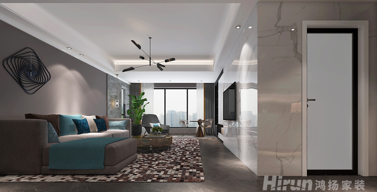 置信逸都花園220㎡雅致現(xiàn)代大平層 裝修案例效果圖-2