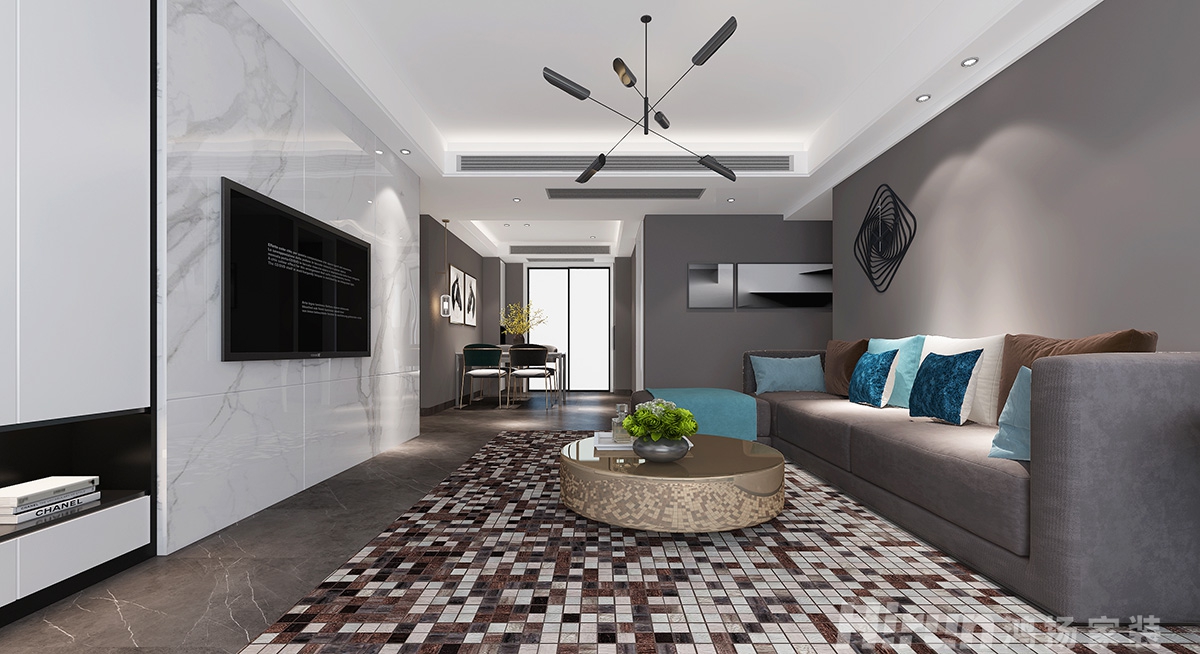 置信逸都花園220㎡雅致現(xiàn)代大平層 裝修案例效果圖-4