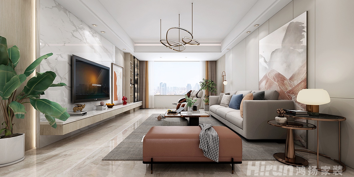 中泰財富湘江140㎡北歐之光四居室 裝修案例效果圖-2