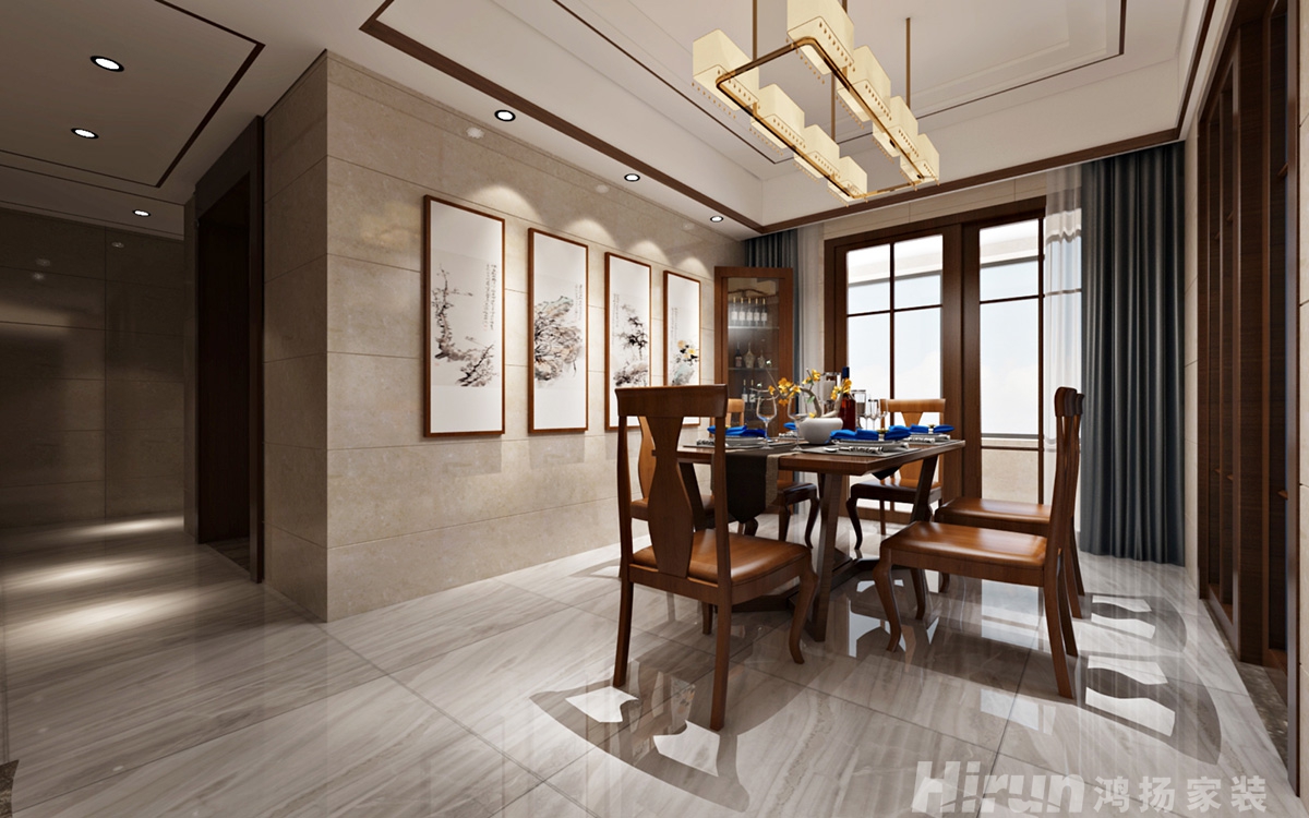 聯(lián)誼親親家園150㎡復(fù)合寫意四居室 裝修案例效果圖-2