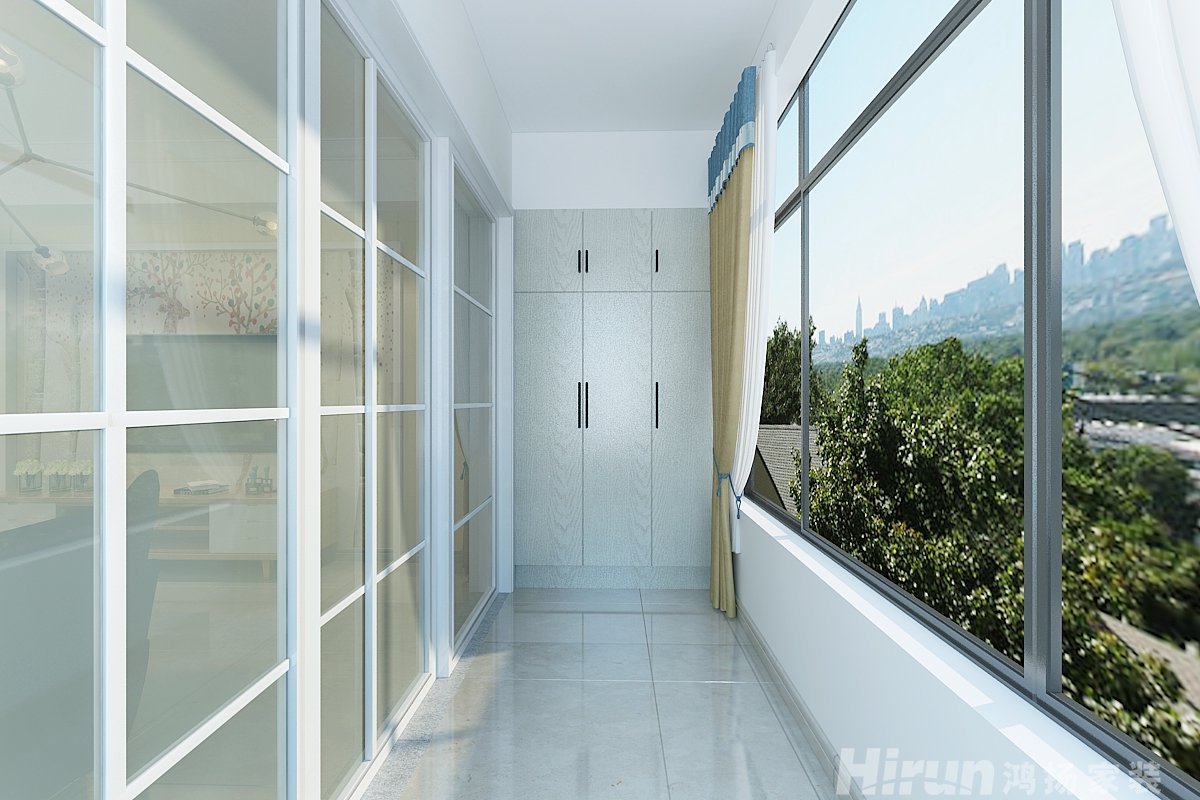 盤龍世紀城130㎡北歐之光三居室 裝修案例效果圖-11