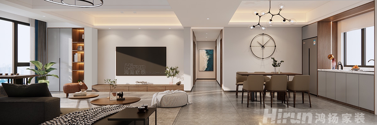 尚格名城160㎡雅致現代四居室 裝修案例效果圖-3