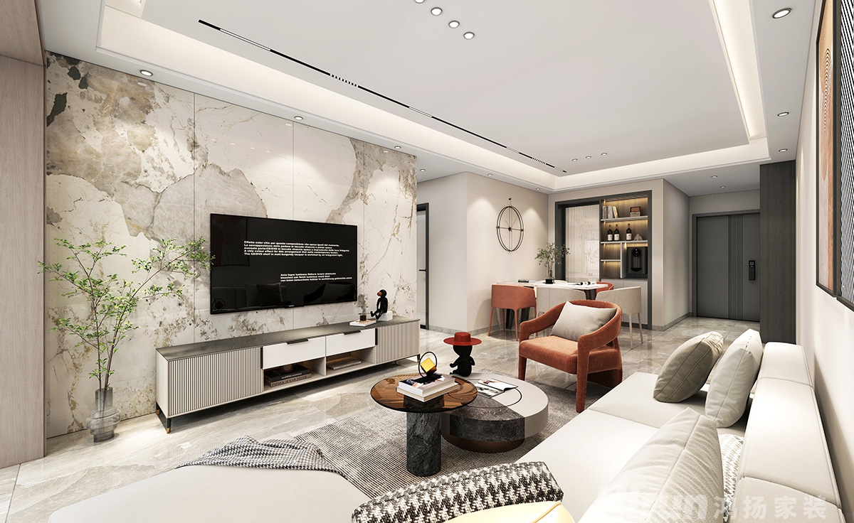 碧桂園城央一品120㎡雅致現(xiàn)代三居室 裝修案例效果圖-6