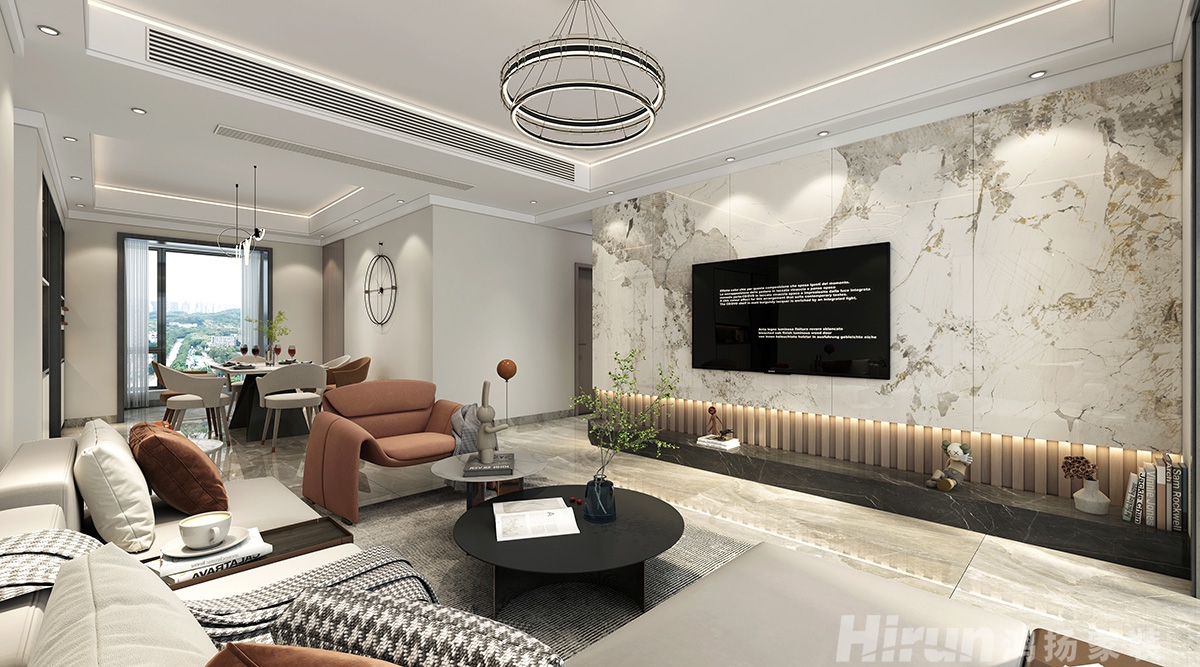 景秀家園145㎡雅致現(xiàn)代四居室 裝修案例效果圖-2