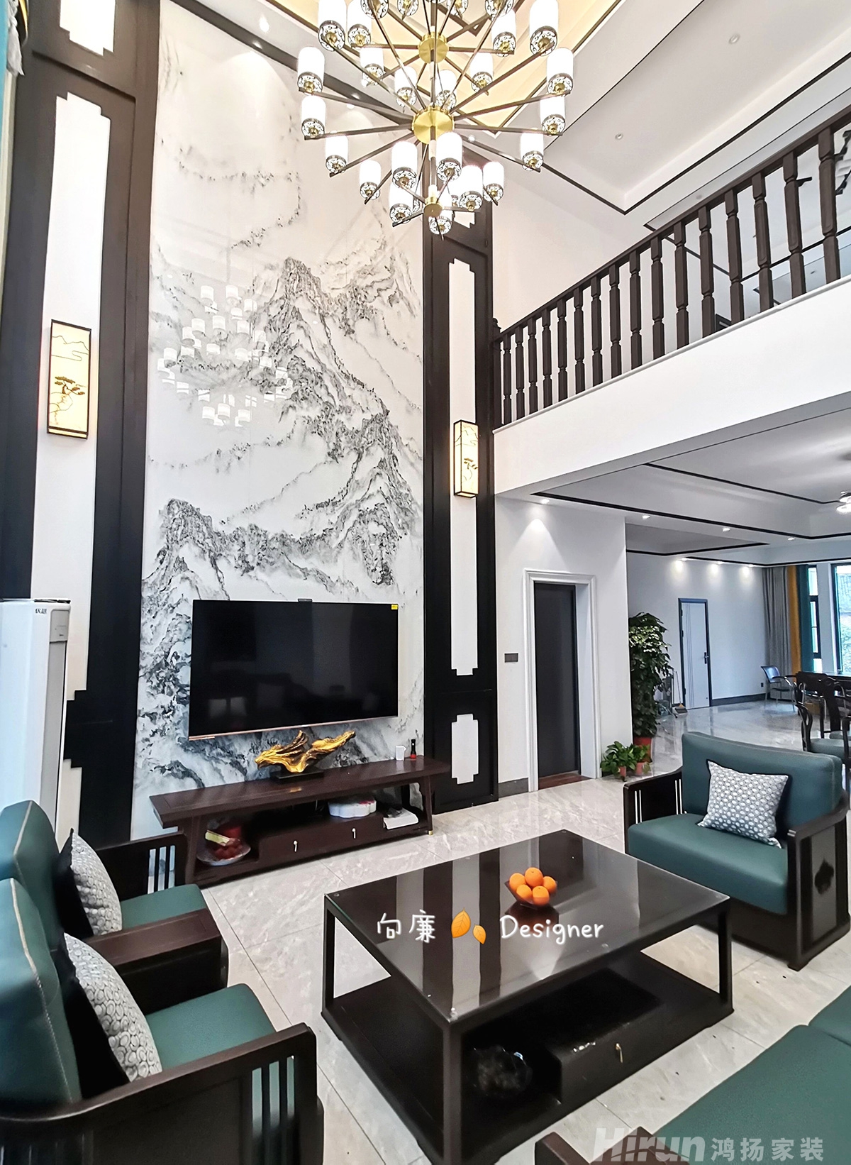 綠田自建房280㎡復合寫意別墅 裝修案例實景圖-3