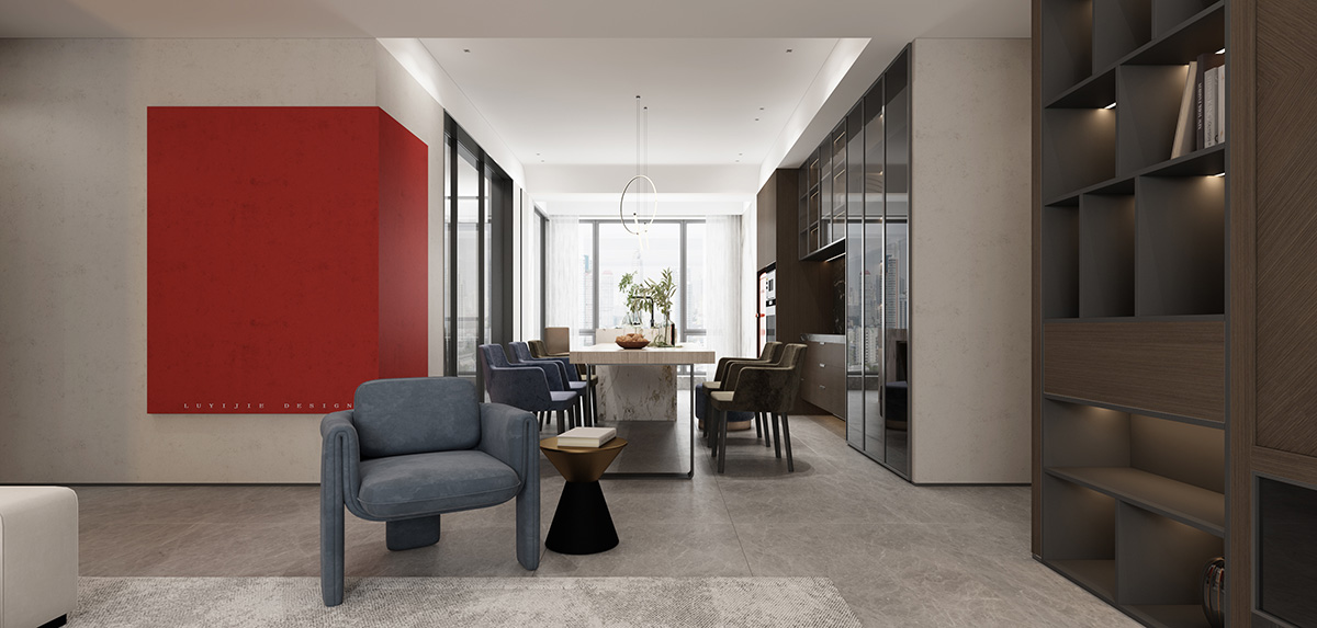 明昇壹城260㎡雅致現(xiàn)代大平層 裝修案例效果圖-1