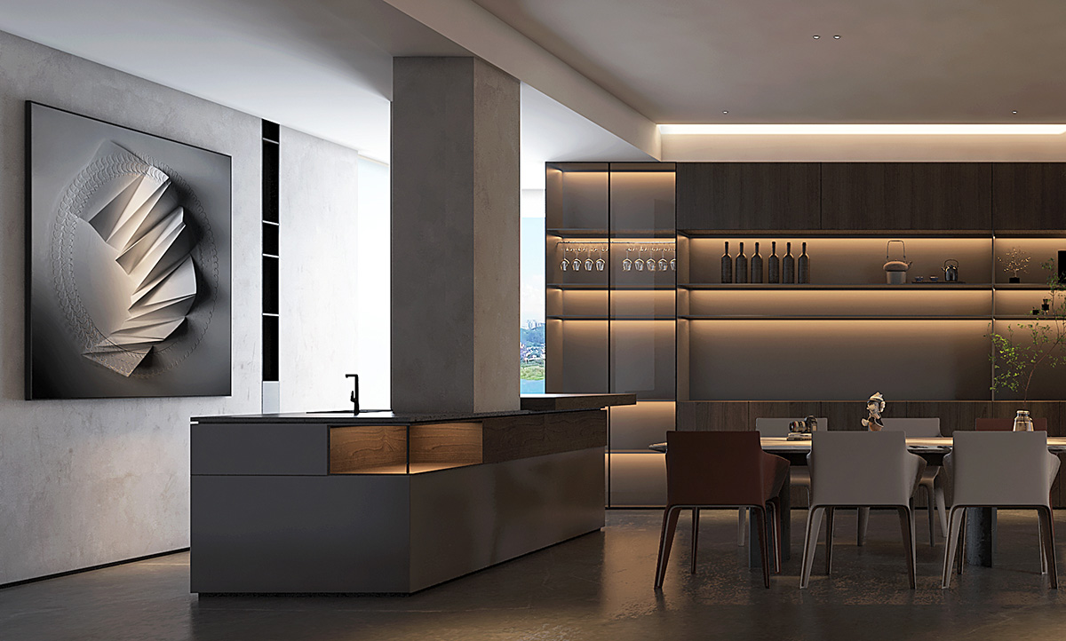 保利天禧220㎡雅致現(xiàn)代大平層 裝修案例效果圖-7