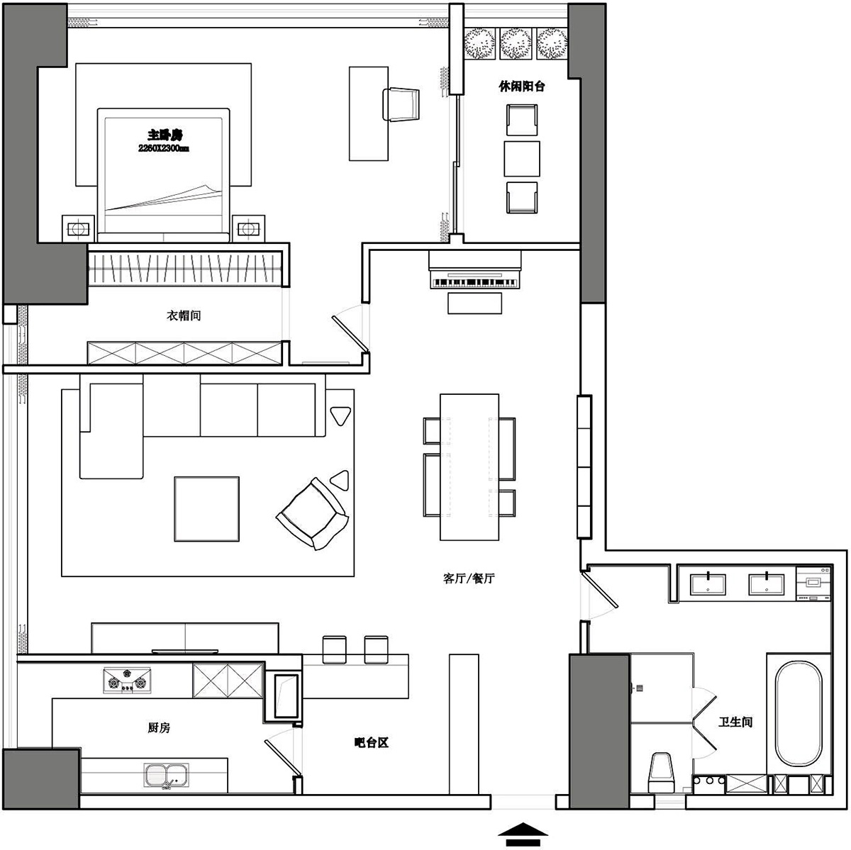外灘棕櫚泉98㎡雅致現代公寓 裝修案例實景圖-8