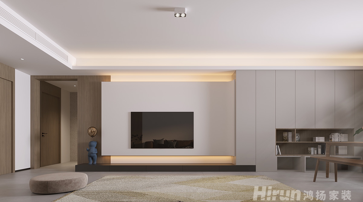 楚才閣140㎡雅致現代三居室 裝修案例效果圖-1