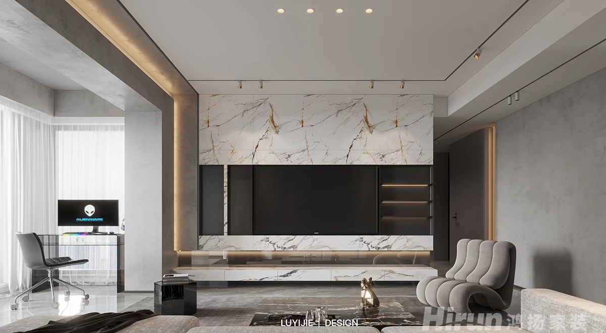 明昇壹城160㎡雅致現代四居室 裝修案例效果圖-2