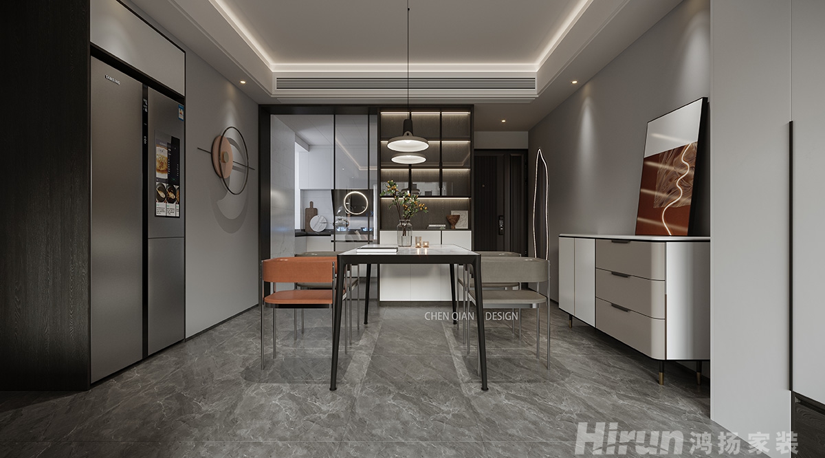 華潤(rùn)橡樹(shù)灣160㎡雅致現(xiàn)代四居室 裝修案例效果圖-1