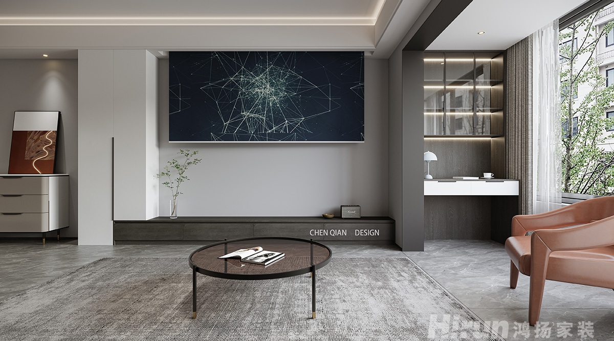 華潤(rùn)橡樹(shù)灣160㎡雅致現(xiàn)代四居室 裝修案例效果圖-4