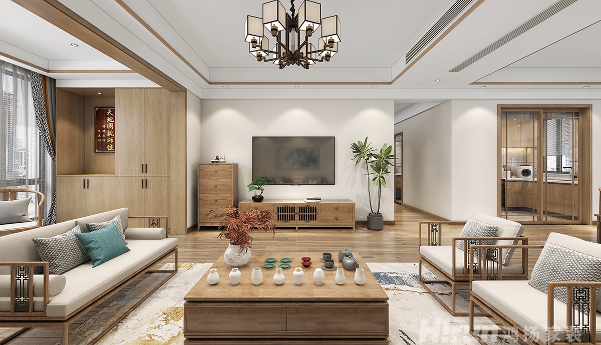 旭日丹城160㎡復(fù)合寫意四居室 裝修案例效果圖-4