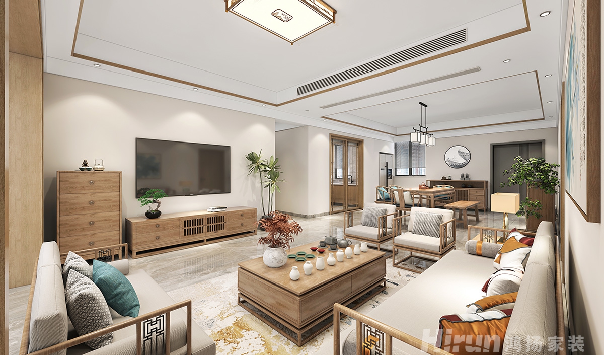 旭日丹城160㎡復(fù)合寫意四居室 裝修案例效果圖-2