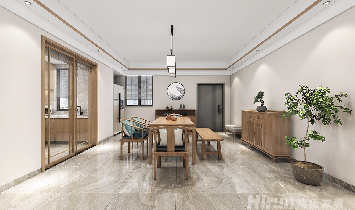 旭日丹城160㎡復(fù)合寫意四居室 裝修案例效果圖-2