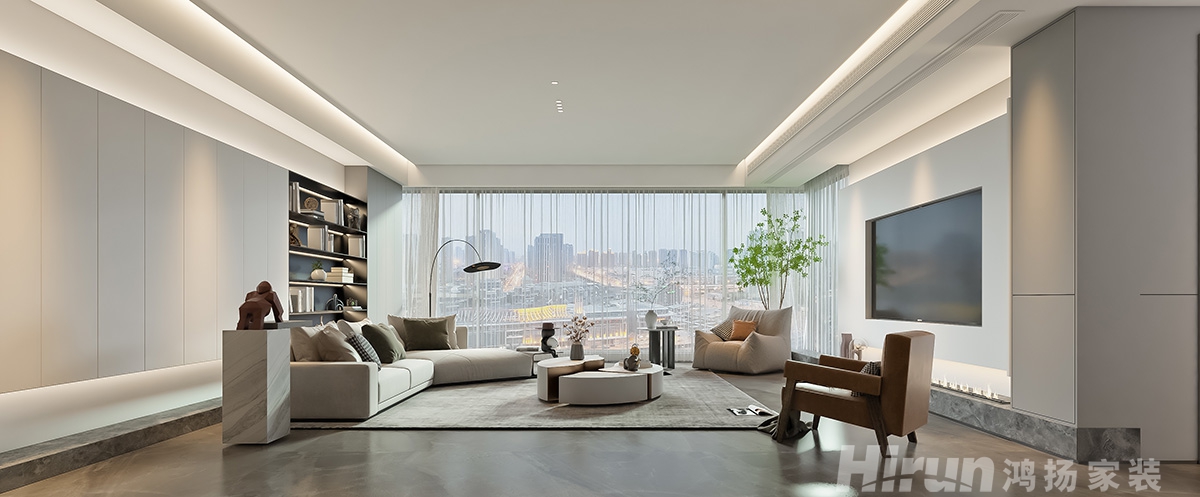 云頂梅溪湖180㎡雅致現代四居室 裝修案例效果圖-4