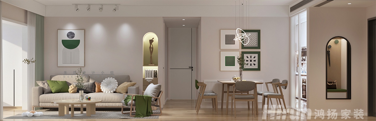 龍湖三千城118㎡北歐之光三居室 裝修案例效果圖-1