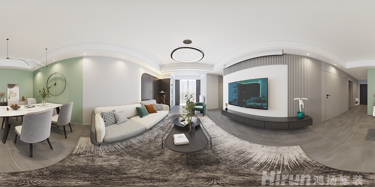 城投瀚城璞岸109㎡雅致現代三居室 裝修案例效果圖-1