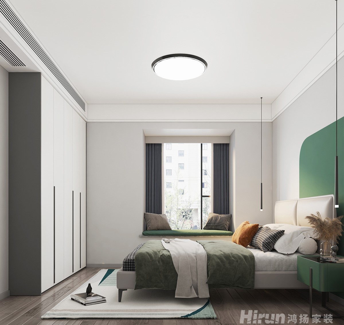 城投瀚城璞岸109㎡雅致現代三居室 裝修案例效果圖-1