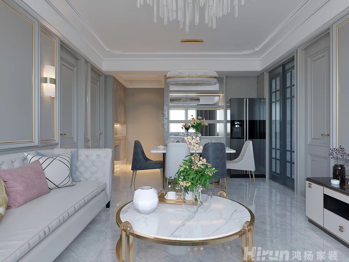 新華西美林公館130㎡新裝飾主義三居室 裝修案例效果圖-2