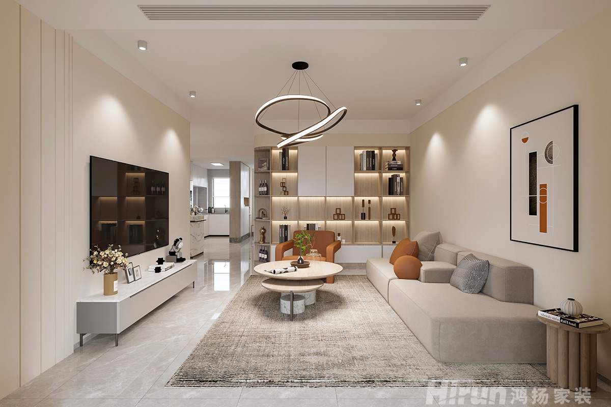 恒大半山悅府113㎡北歐之光三居室 裝修案例效果圖-2