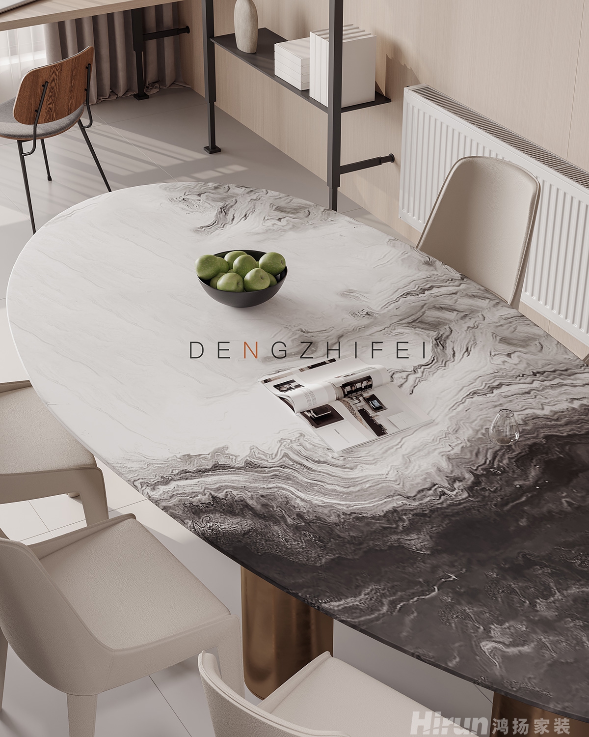 萬科西街花園178㎡雅致現代四居室 裝修案例效果圖-6